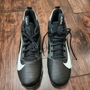 Nike Cleats Mens 11 Black White Swoosh Alpha Menace 4 Shark Football FN0028-001